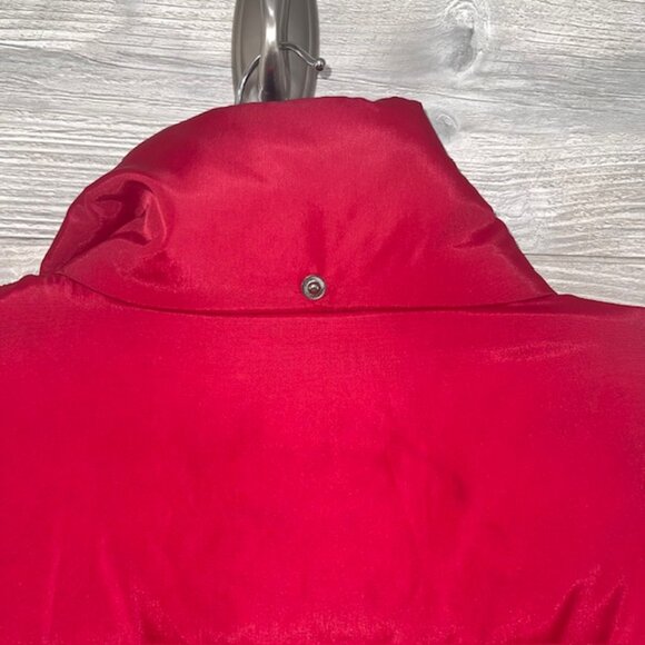 Vintage Lands End Goose Down XL Puffer Ski Jacket Red Blue Retro Y2K Winter Coat - Picture 7 of 8
